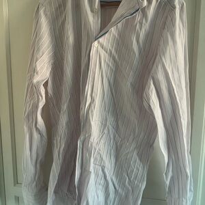 Koike Barcelona White and Pink Striped Dress Shirt